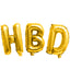 Letreros Metalizado Foil (Myalar) Feliz Cumpleaños HBD 16"