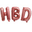 Globos Metalizados Letras HBD Plata-Dorado-Oro Rosa-Negro