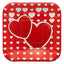 Plato Cartón Cuadrado Corazón Rojo 6" 8" x12