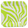 Plato Cartón Cuadrado Cebra 6" 8" Verde x12