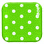 Plato Cartón Cuadrado Puntos 6" 8" Verde Limón x12
