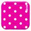 Plato Cartón Cuadrado Puntos 6" 8" Fucsia x12