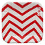 Plato Cartón Cuadrado ZigZag 6" 8" Rojo x12