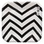 Plato Cartón Cuadrado ZigZag 6" 8" Negro x12