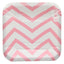 Plato Cartón Cuadrado ZigZag 6" 8" Rosado x12