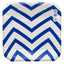 Plato Cartón Cuadrado ZigZag 6" 8" Azul x12