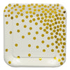 Plato Cartón Cuadrado Metalizados Puntos 6"