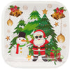 Plato Cartón Cuadrado 6" Navidad x12