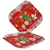 Plato Cartón Cuadrado 6" Navidad x12