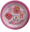 Plato Cartón Redondo Baby Shower 7" x12