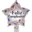 Globos Metalizados Foil (Mayler) 10" Estrella Feliz Cumpleaños x1