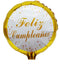Globos Metalizados 10" Redondo Feliz Cumpleaños