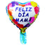 Globos Metalizados Foil (Mayler) 10"Corazón Feliz Día Mamá x1