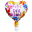 Globos Metalizados Foil (Mayler) 10"Corazón Feliz Día Mamá x1