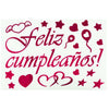 Stickers Para Globos Feliz Cumpleaños Cursivo
