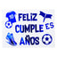 Stickers Para globos Feliz Cumpleaños Futbol