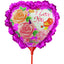 Globos Metalizados 15"Corazón I Love You Flores Con Varas