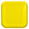 Plato Cartón Cuadrado 6" 8" Amarillo x12