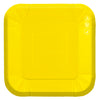 Plato Cartón Cuadrado 6" 8" Amarillo x12