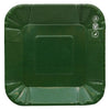 Plato Cartón Cuadrado 6" 8" Verde x12
