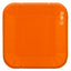 Plato Cartón Cuadrado 6" 8" Naranja x12