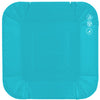 Plato Cartón Cuadrado 6" 8" 9" Azul Claro x12