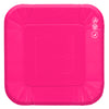 Plato Cartón Cuadrado 6" 8" Fucsia x12