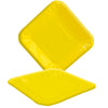 Plato Cartón Cuadrado Neón 6" 8" Amarillo x12