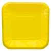 Plato Cartón Cuadrado Neón 6" 8" Amarillo x12