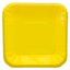 Plato Cartón Cuadrado Neón 6" 8" Amarillo x12