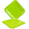 Plato Cartón Cuadrado Neón 6" 8" Verde x12