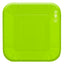 Plato Cartón Cuadrado Neón 6" 8" Verde x12