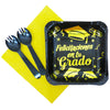 Kit (Platos - Servilletas - Cubiertos) Grado Metalizados