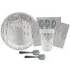 Kit Fiesta Diamantes (12 platos7"- 12 cubiertos- 12 vasos 8oz- 20 servilletas)