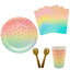 Kit Puntos Degrade (12 platos7"- 12 cubiertos- 12 vasos 8oz- 20 servilletas)