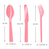 Cubiertos Plasticos Rosados x 12