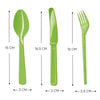 Cubiertos Plasticos Verde Limón x 12