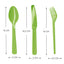 Cubiertos Plasticos Verde Limón x 12