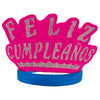 Diademas de Cartón Corona Neón Feliz Cumpleaños