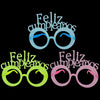 Gafas Fosforecente Redonda Feliz Cumpleaños Paquete x6