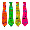Corbata Cartón Neón Hora Loca Estampada Paquete x12