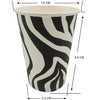 Vaso Cartón Zebra 9 Onzas x12