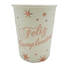 Vaso Cartón Metalizado Feliz Cumpleaños 8 Onzas x12