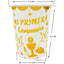 Vaso Cartón Biodegradable Metalizado Primera Comunión 8 Onzas x12