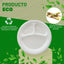Eco-Productos Platos Redondos 3 compartimientos de Caña de Azucar x 12