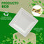 Eco-Productos Platos Cuadrados de Caña de Azucar x 12
