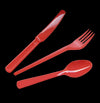 Cubiertos Plasticos Rojos x 12