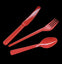 Cubiertos Plasticos Rojos x 12