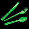 Cubiertos Plasticos Verdes x 12
