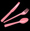 Cubiertos Plasticos Rosados x 12